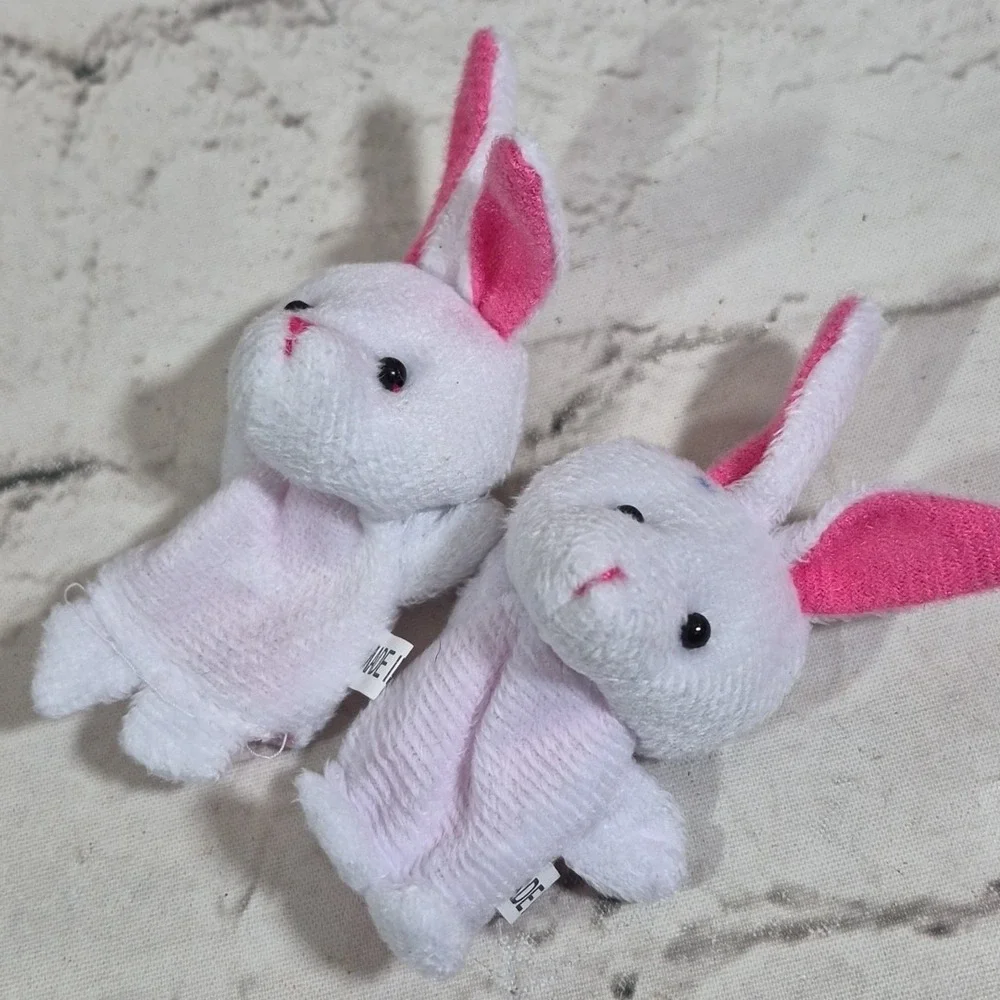 Finger Puppets Mini‎ Animals Large Lot Of 21 Some Pairs Bunnies Tiger Pig Frog